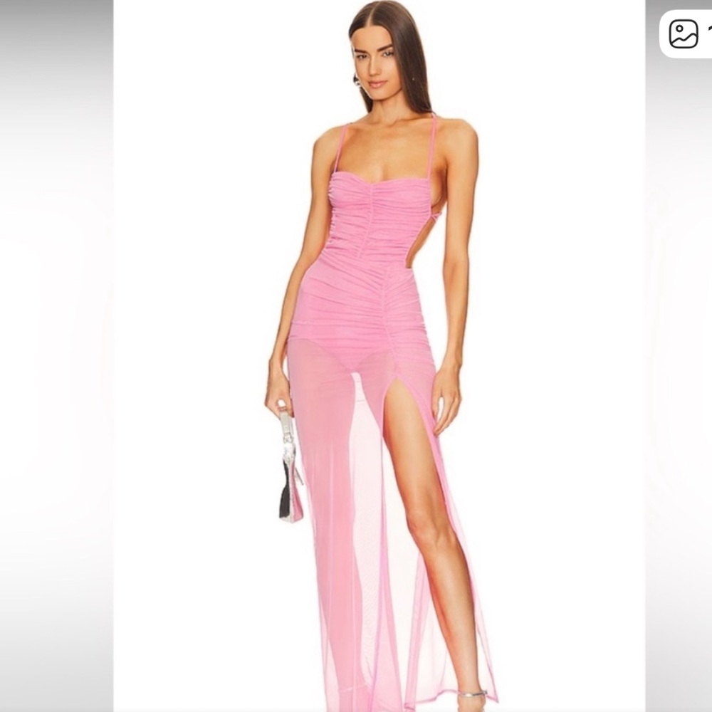 Michael Costello Pink Backless Dress